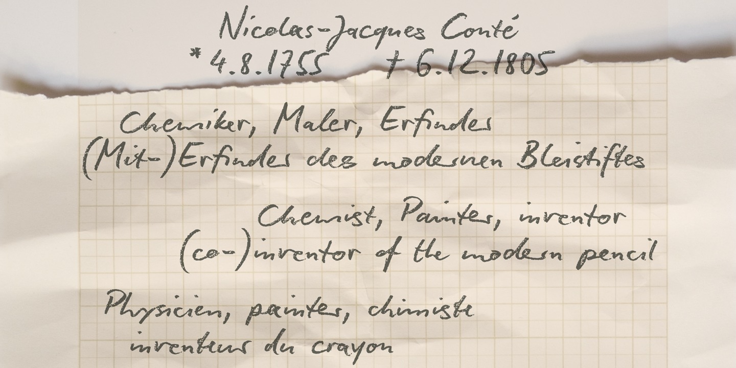 Example font Conte Script Plus #5